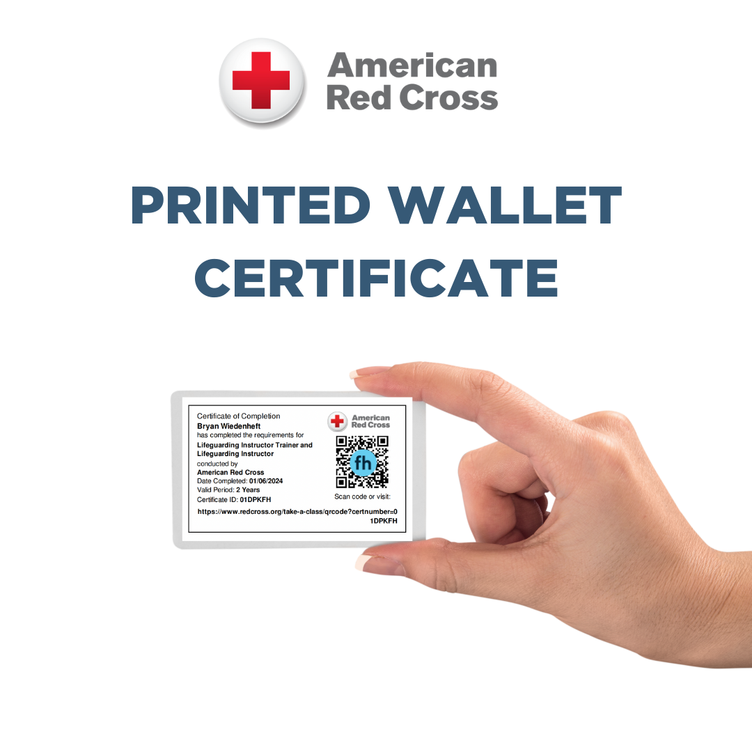 Printed American Red Cross Wallet Certification Card | Focus Health