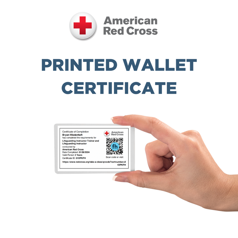 Printed American Red Cross Wallet Certification Card Focus Health