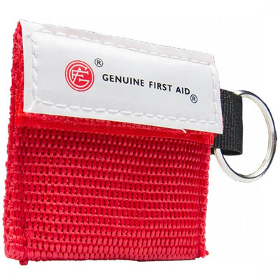 Genuine First Aid Mini Carrying Case with Key Ring & CPR Barrier
