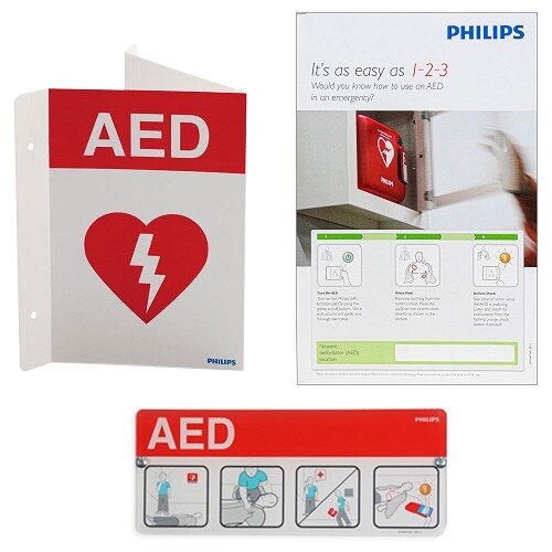 Philips AED Awareness Sign Bundle - Red